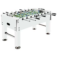 vidaXL Futbolín de acero blanco 60 kg 140x74,5x87,5 cm