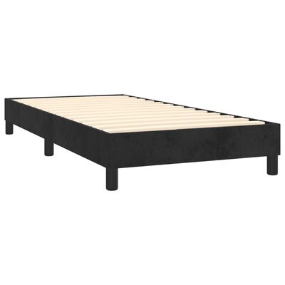 vidaXL Cama box spring con colchón terciopelo negro 80x200 cm