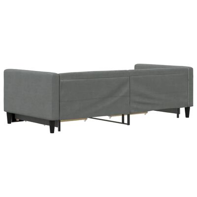 vidaXL Sofá cama nido con cajones tela gris oscuro 90x190 cm