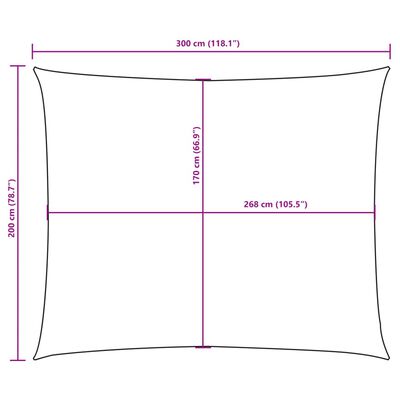 vidaXL Toldo de vela rectangular tela Oxford color crema 2x3 m