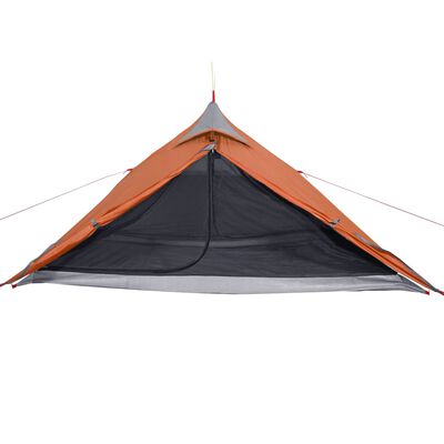 vidaXL Tienda de campaña tipi para 1 persona impermeable naranja