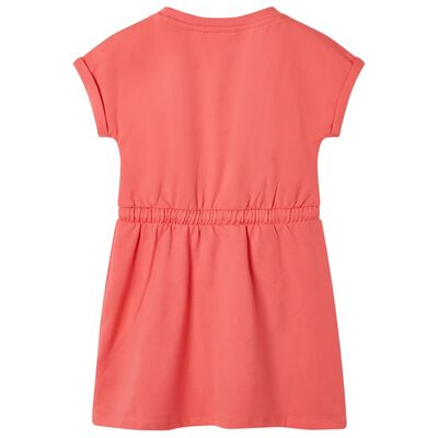 Vestido infantil con cordón color coral 104