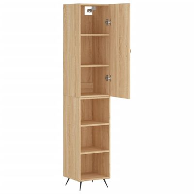 vidaXL Aparador de madera contrachapada roble Sonoma 34,5x34x180 cm