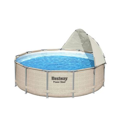 Bestway Toldo para piscina desmontable blanco