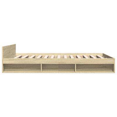 vidaXL Cama con cajones madera ingeniería roble Sonoma 140x190 cm