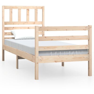 vidaXL Estructura de cama individual pequeña madera maciza 75x190 cm