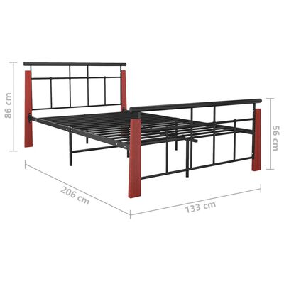 vidaXL Estructura de cama sin colchón metal madera de roble 120x200 cm