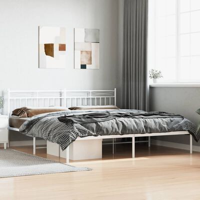 vidaXL Estructura cama sin colchón con cabecero metal blanco 200x200cm