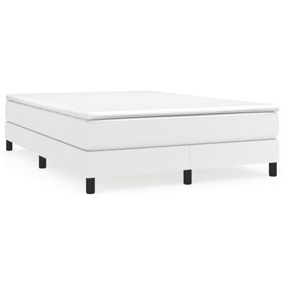 vidaXL Estructura de cama de cuero sintético blanco 140x190 cm