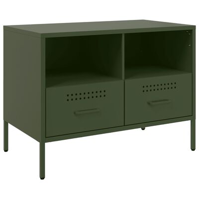 vidaXL Mueble para TV acero verde oliva 68x39x50,5 cm