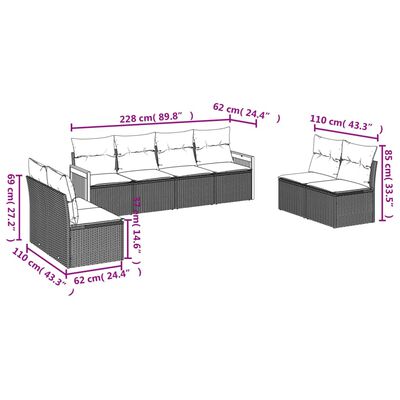 vidaXL Set de sofás de jardín 8 piezas y cojines ratán sintético negro