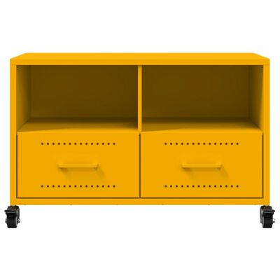 vidaXL Mueble de TV acero amarillo mostaza 68x39x43,5 cm