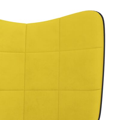 vidaXL Sillón de relax con reposapiés terciopelo PVC amarillo mostaza