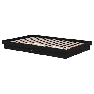 vidaXL Estructura de cama madera maciza negra 120x190 cm