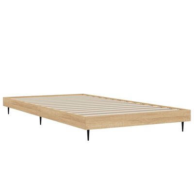 Estructura cama metal y madera contrachapada blanco 90x200 cm