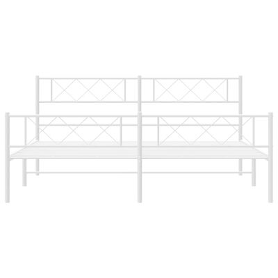 vidaXL Estructura cama sin colchón con estribo metal blanco 193x203 cm