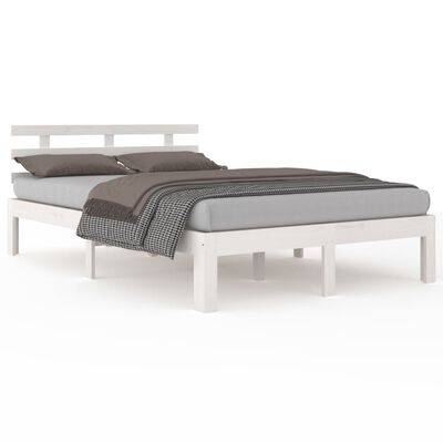 vidaXL Estructura de cama madera maciza blanco 200x200 cm