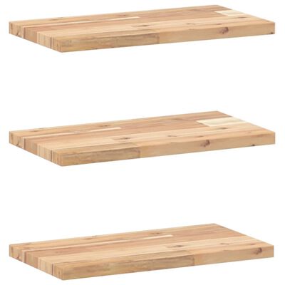 vidaXL Estantes flotantes 3 uds madera acacia sin tratar 40x20x2 cm