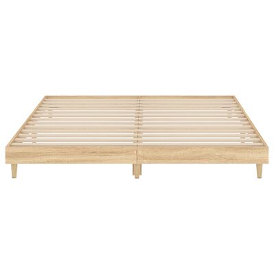 vidaXL Estructura de cama sin colchón madera roble Sonoma 150x200 cm