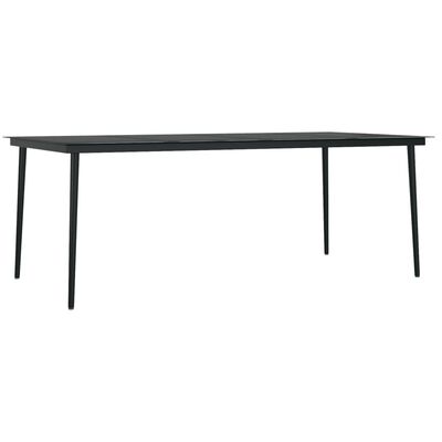 vidaXL Juego de comedor de jardín 9 piezas negro