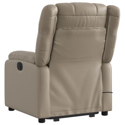 vidaXL Sillón reclinable de masaje eléctrico cuero sintético capuchino