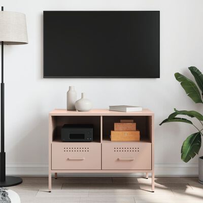 vidaXL Mueble para TV acero rosa 68x39x50,5 cm