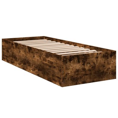 vidaXL Estructura cama sin colchón madera roble ahumado 75x190 cm