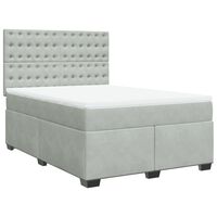 vidaXL Cama box spring con colchón terciopelo gris claro 140x190 cm