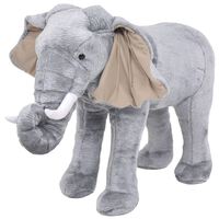 vidaXL Elefante de peluche de pie gris XXL