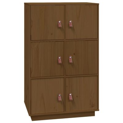 vidaXL Aparador de madera maciza de pino marrón miel 67x40x108,5 cm