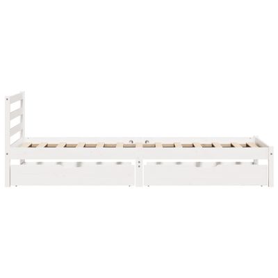 vidaXL Estructura de cama sin colchón madera maciza blanca 75x190 cm