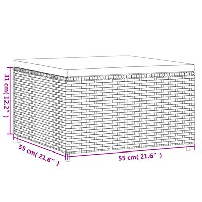 vidaXL Set muebles de jardín 7 piezas y cojines ratán sintético marrón