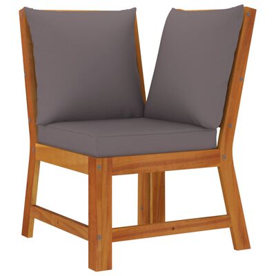 vidaXL Juego comedor jardín con cojines 9 piezas madera maciza acacia