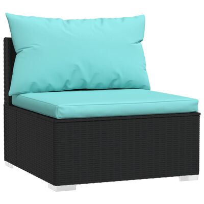 vidaXL Set de muebles de jardín 13 pzas cojines ratán sintético negro