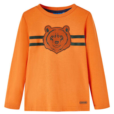 Camiseta infantil de manga larga naranja oscuro 116