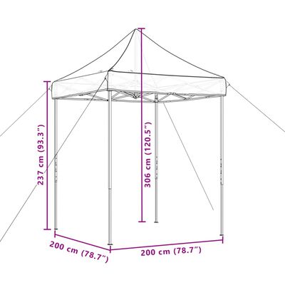 vidaXL Tienda de fiesta plegable Pop-Up taupe 200x200x306 cm