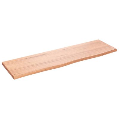 vidaXL Encimera de baño madera maciza tratada marrón claro 100x30x2 cm