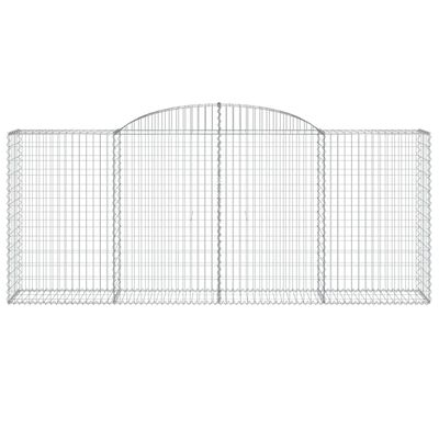 vidaXL Cestas de gaviones 2 uds forma de arco hierro 300x50x120/140 cm