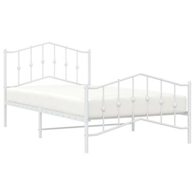 vidaXL Estructura cama sin colchón con estribo metal blanco 100x200 cm