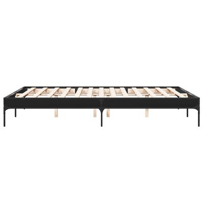 vidaXL Estructura de cama madera de ingeniería y metal negro 140x200cm