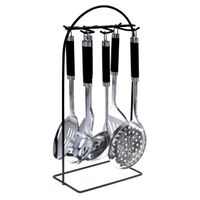 Excellent Houseware Utensilios de cocina 7 pzas con soporte acero inox