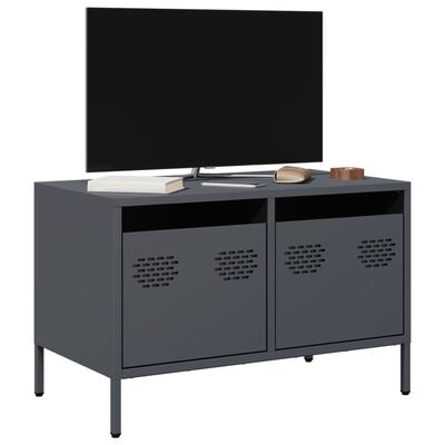 vidaXL Mueble para TV acero laminado en frío antracita 68x39x43,5 cm