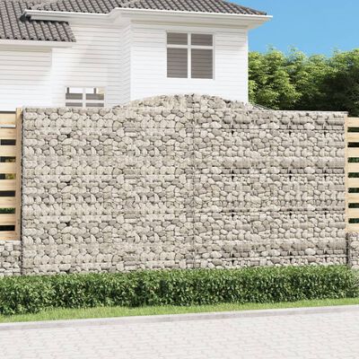 vidaXL Cestas de gaviones 7 uds forma de arco hierro 400x30x220/240 cm