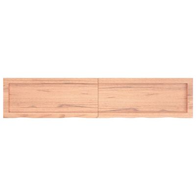 vidaXL Encimera baño madera maciza tratada marrón claro 140x30x(2-6)cm