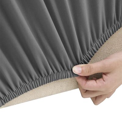 vidaXL Funda elástica de sillón de 4 plazas poliéster jersey antracita