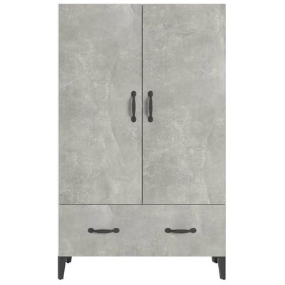 vidaXL Aparador de madera contrachapada gris hormigón 70x31x115 cm