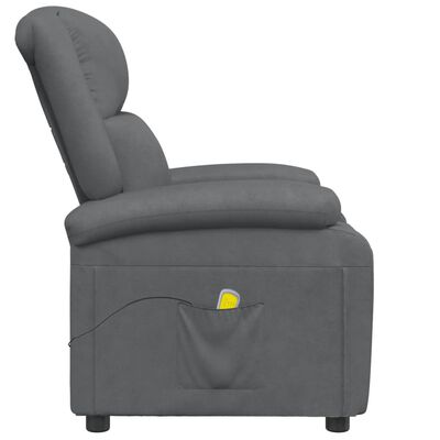 vidaXL Sillón de masaje de cuero sintético gris antracita