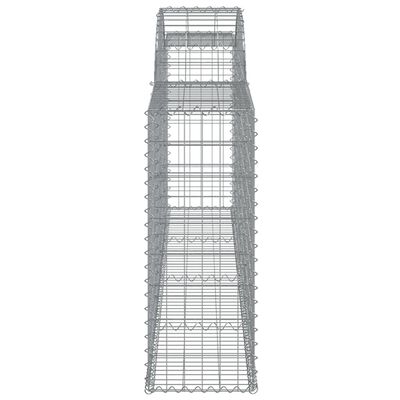 vidaXL Cestas de gaviones 12 uds forma de arco hierro 300x30x80/100 cm