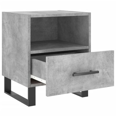 vidaXL Mesita de noche madera ingeniería gris hormigón 40x35x47,5 cm