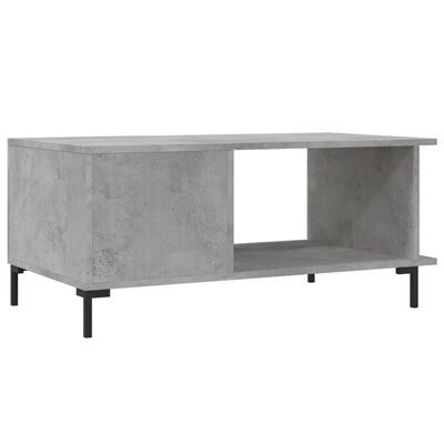 vidaXL Mesa de centro madera contrachapada gris hormigón 90x50x40 cm